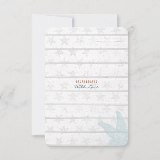 Mariage sur la Plage Thème Marin | Carte de Numéro (Dos)