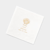 Mariage sur la plage tropicale de Scallop Seashell (Gauche)