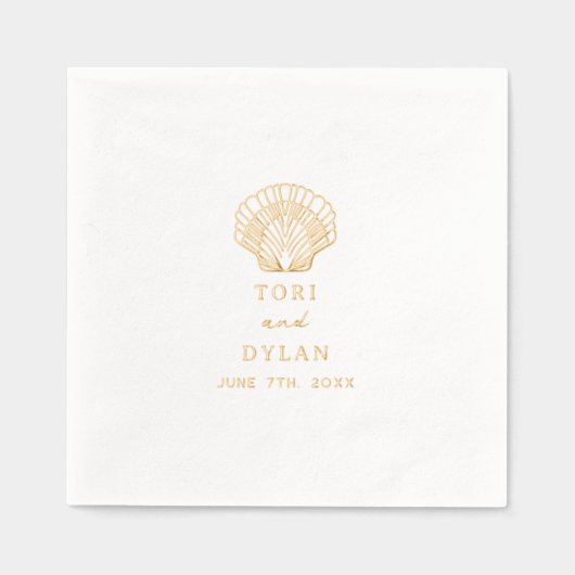 Mariage sur la plage tropicale de Scallop Seashell (Recto)