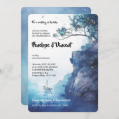 Mariage sur une invitation d'aquarelle de lac (Devant / Derrière)