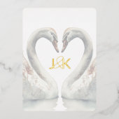Mariage Swan Foil Ajouter une carte photo (Recto)
