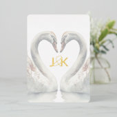 Mariage Swan Foil Ajouter une carte photo (Debout devant)