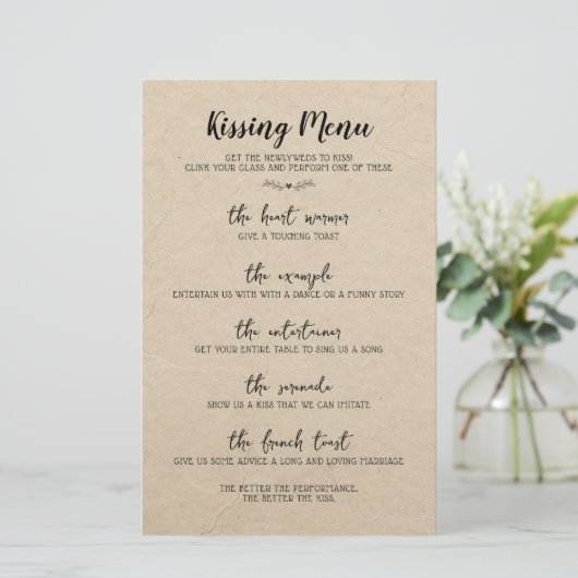 Mariage Table Jeu Fun Calligraphie Rustique Papier (Debout devant)