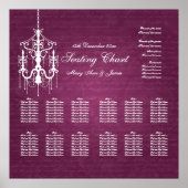 Mariage Tableau de siège Chandelier Berry rose (Devant)