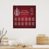Mariage Tableau de siège Chandelier rouge (Cuisine)