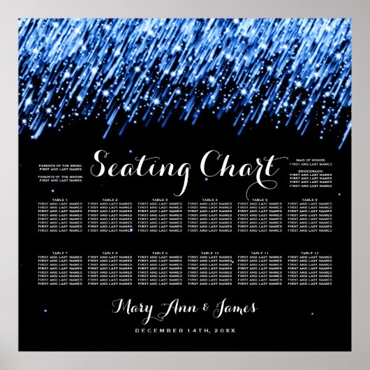 Mariage Tableau de siège en chute Stars Sapphire B (Devant)