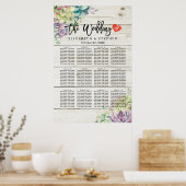 Mariage Tableau de siège Plante Succulent Bois rus (Cuisine)