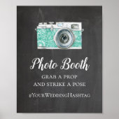 Mariage tableau noir photomaton. Hashtag moderne (Devant)