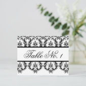 Mariage Tableau Numéro Cartes Blanc Noir Damas (Debout devant)