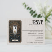 Mariage Tarot Choix de nourriture RSVP Card (Debout devant)