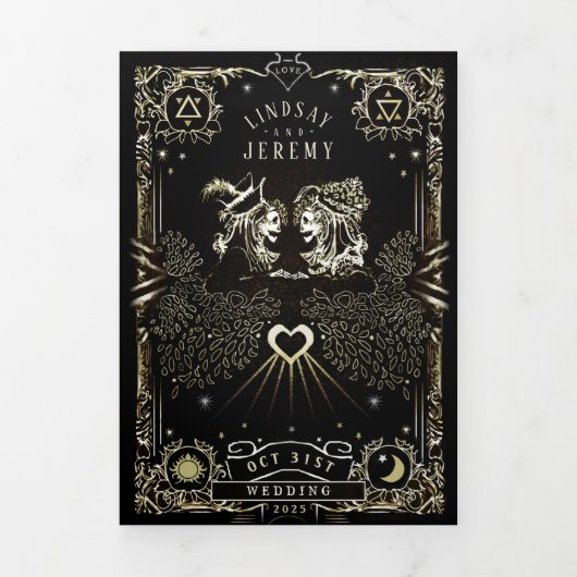 Mariage Tarot Halloween - "Ensemble avec" Tri-Fold (Page de couverture)