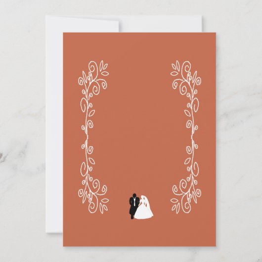 Mariage Terracotta Enregistrer La Date Carte Marié (Dos)