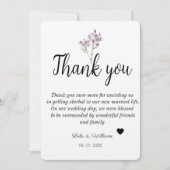 Mariage texte Calligraphie simple Carte de remerci (Devant)