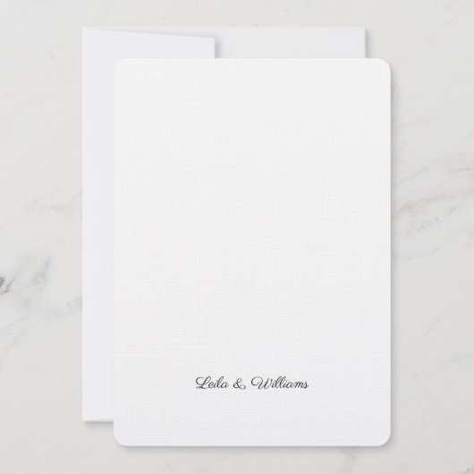 Mariage texte Calligraphie simple Carte de remerci (Dos)