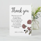 Mariage texte Calligraphie simple Carte de remerci (Debout devant)