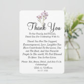 Mariage texte Calligraphie simple Carte de remerci (Debout devant)