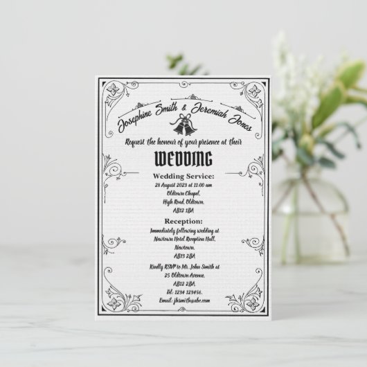 Mariage texturé Bells e Card Invitation (Debout devant)