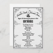 Mariage texturé Bells e Card Invitation (Devant / Derrière)