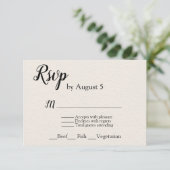 Mariage Texturé en ivoire RSVP avec choix de menu (Debout devant)