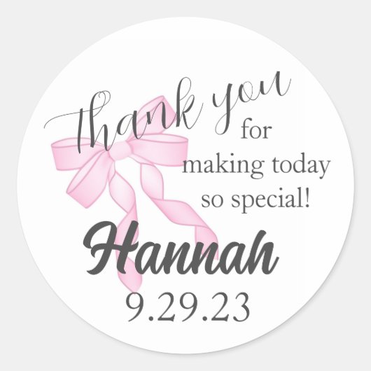 Mariage Thankyou préférez autocollant (Devant)