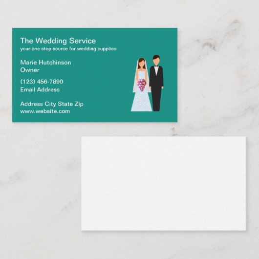 Mariage Thème Cartes de visite Design Modèle (Devant / Derrière)