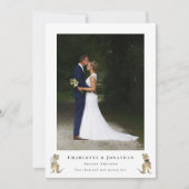 Mariage Thème Dinosaure Photo Merci (Devant)