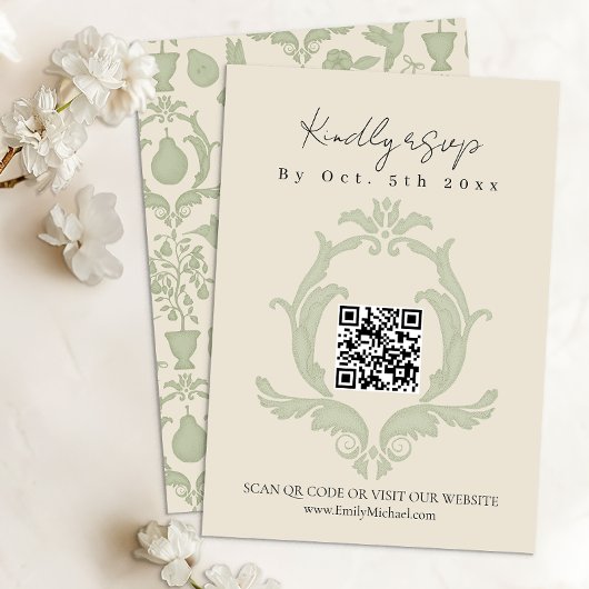 Mariage Thème Poire Parfaite | Carte de réponse Ve
