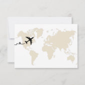 Mariage Thème Voyage Carte Du Monde Beige (Dos)