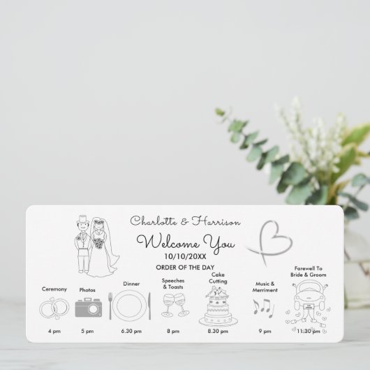 Mariage Time Line Programme Icônes mignonnes (Debout devant)