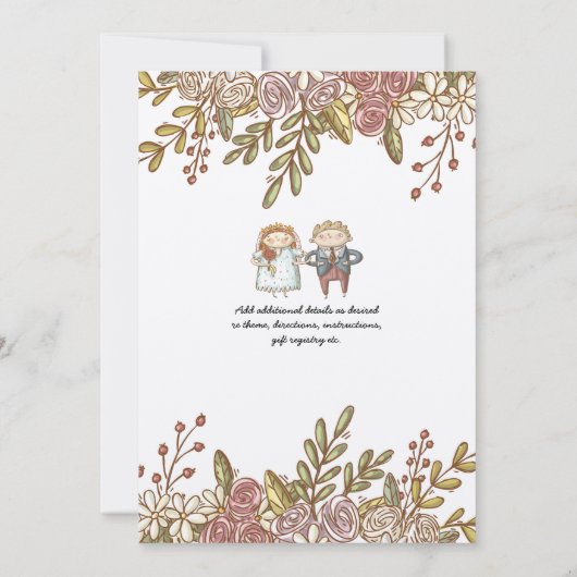 Mariage Timeline Invitation Rustic Handdraw Kraft (Dos)