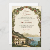Mariage toscan | Italie : invitation au mariage| L (Devant / Derrière)