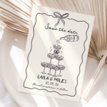 Mariage tour de champagne Whimsical Save the date
