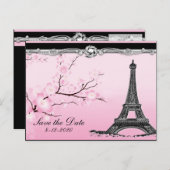 Mariage Tour Eiffel parisien Enregistrer les carte (Devant / Derrière)