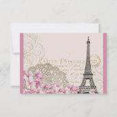 Mariage Tour Eiffel vintage RSVP (Dos)