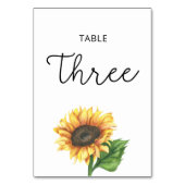 Mariage tournesol Trois numéro de table (Dos)