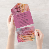 Mariage Tous N Un Invitation Fleurs couleur d'eau (Déchirure)