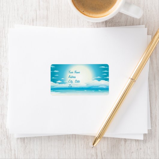 Mariage Tropical Beach Avery Étiquette (En situation)