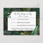 Mariage tropical, carte RSVP Tropical Greenery (Devant)