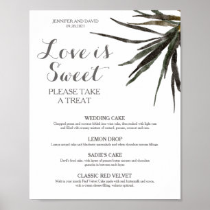 Mariage Tropical Dessert Menu Signe Poster Papier