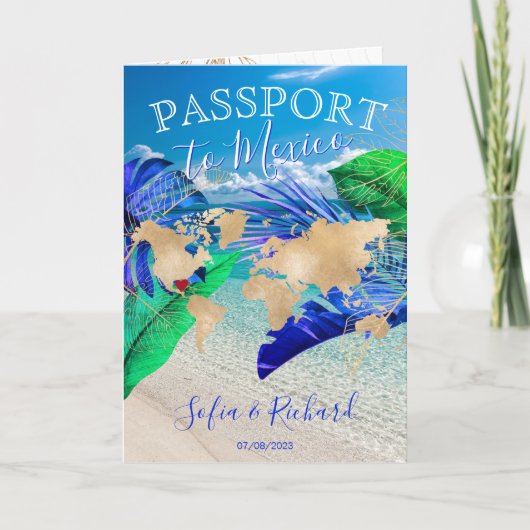 Mariage Tropical Destination Passport Carte Mondia (Devant)