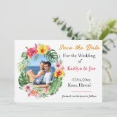 Mariage tropical Enregistrer la date Invitation (Debout devant)