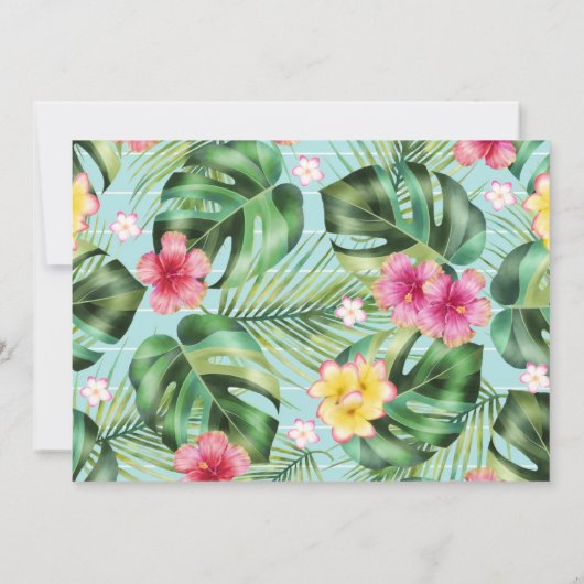 Mariage tropical Enregistrer la date Invitation (Dos)