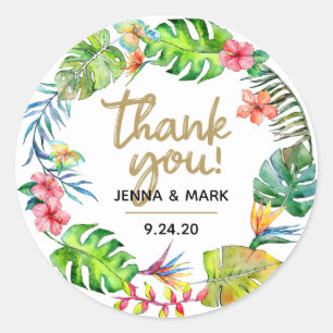 Mariage tropical Merci Stickers Favoris