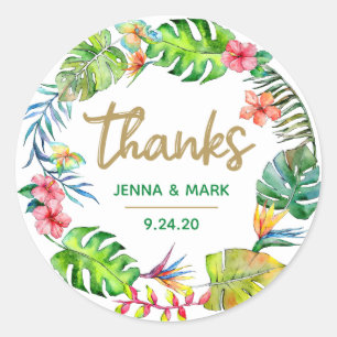 Mariage tropical Merci Stickers Favoris