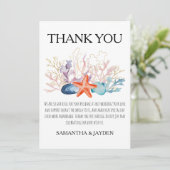 mariage tropical moderne carte de remerciements (Debout devant)
