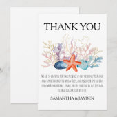 mariage tropical moderne carte de remerciements (Devant / Derrière)