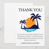 mariage tropical moderne carte de remerciements (Devant / Derrière)