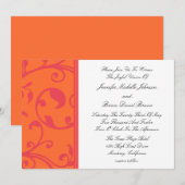 Mariage tropical Orange Pink Bliss Invitations (Devant / Derrière)