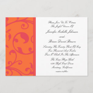 Mariage tropical Orange Pink Bliss Invitations