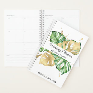 Mariage Tropical Palm Greenery Or Doré Aquarelle